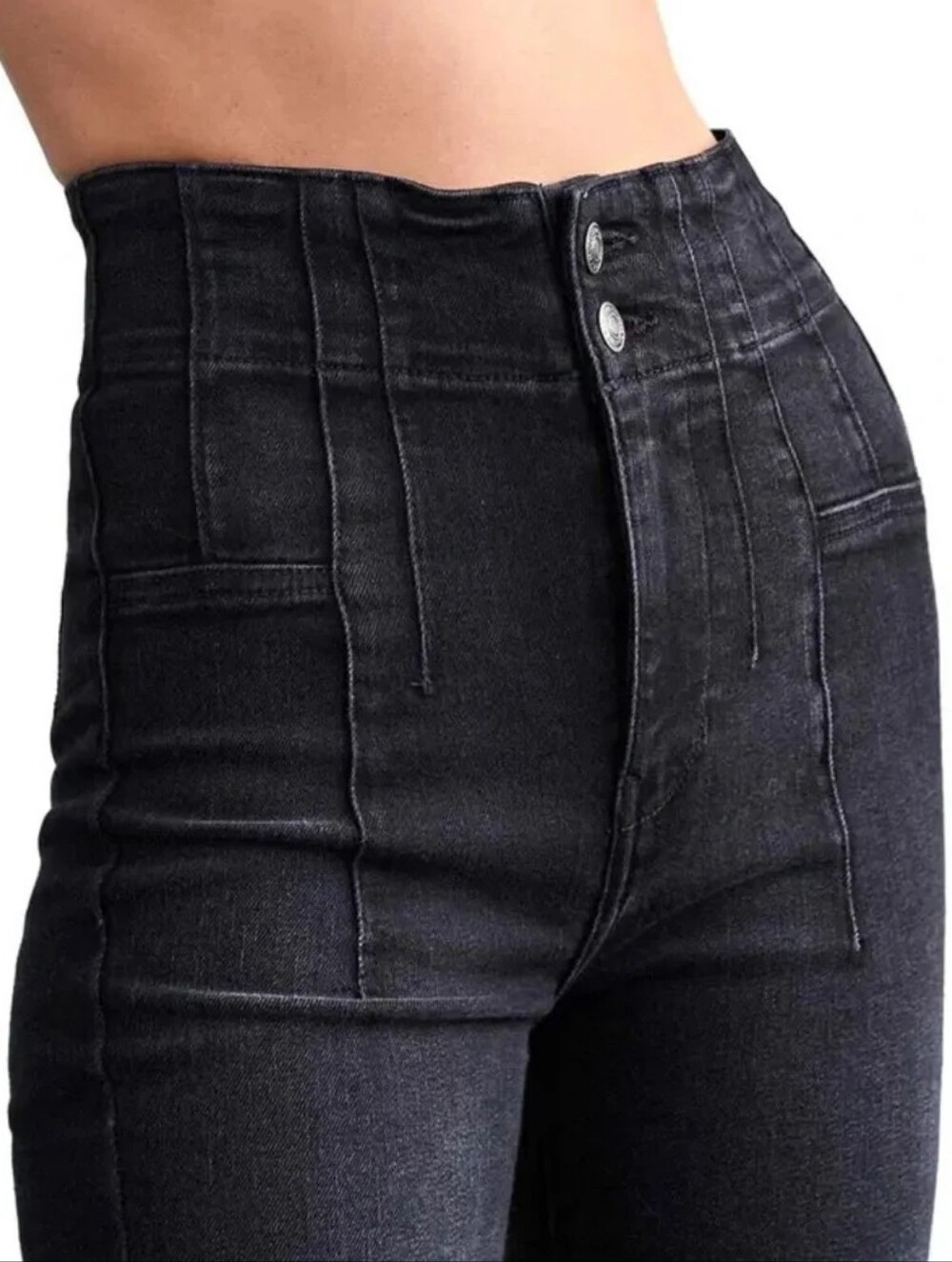We The Free x Free People Seamed Jayde Skinny Jeans  Dark Shadows